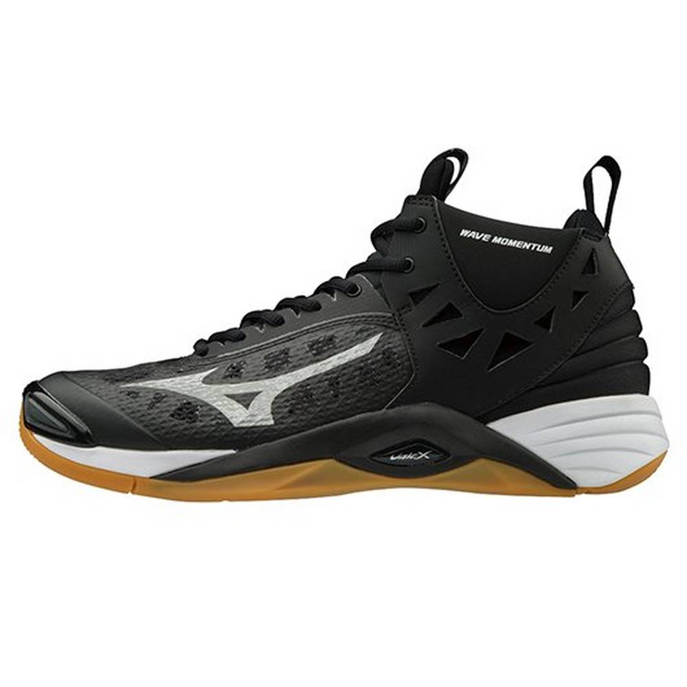 Mizuno Wave Momentum Mid - Erkek Voleybol Ayakkabısı - Siyah/Gümüş Türkiye (HMSEZF-526)